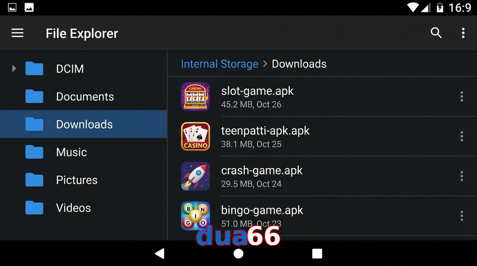 Main screen of Dua66 gameapk page for PK players